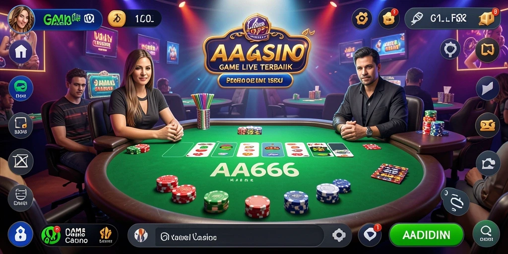 Tampilan menarik dari gameplay Live Casino di AA666.