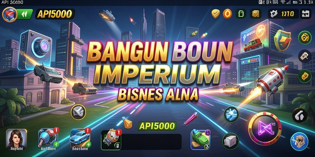 Screenshot API5000 menampilkan pemain mengelola bisnis dengan sukses.