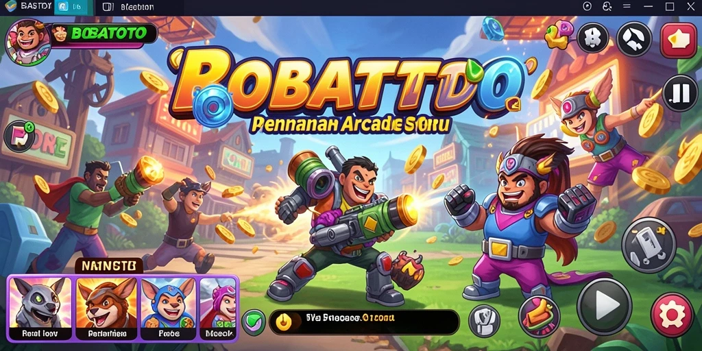 Tampilan gameplay BOBATOTO yang penuh warna dan dinamis.