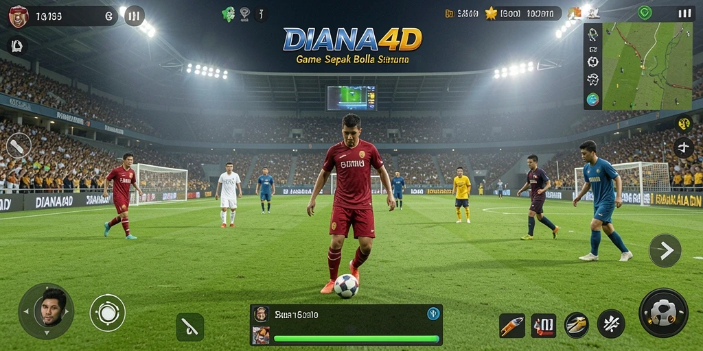 Tampilan gameplay sepak bola yang mengasyikkan di DIANA4D.