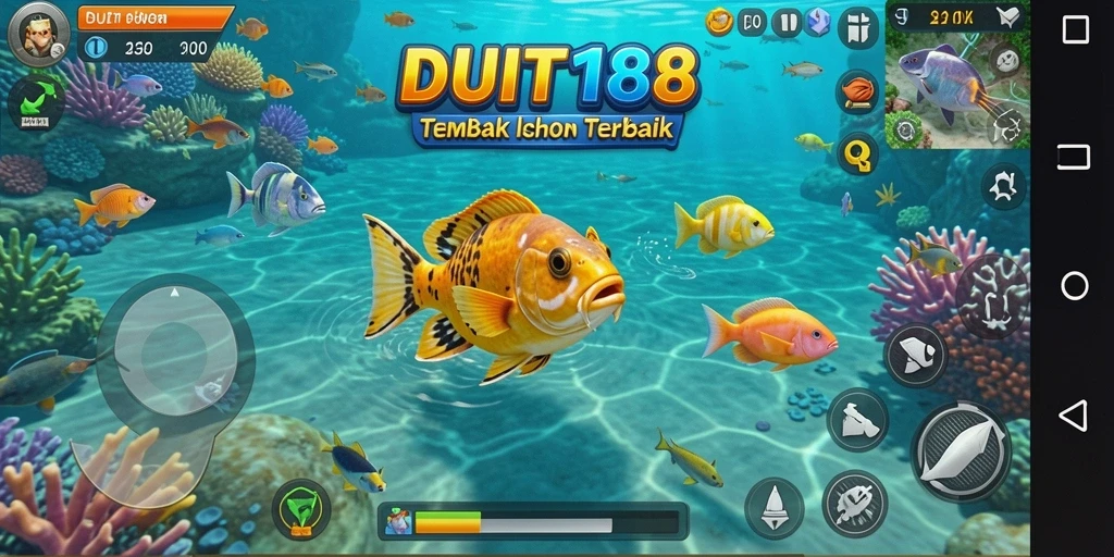 Tampilan gameplay menarik dari DUIT188 saat menembak ikan.