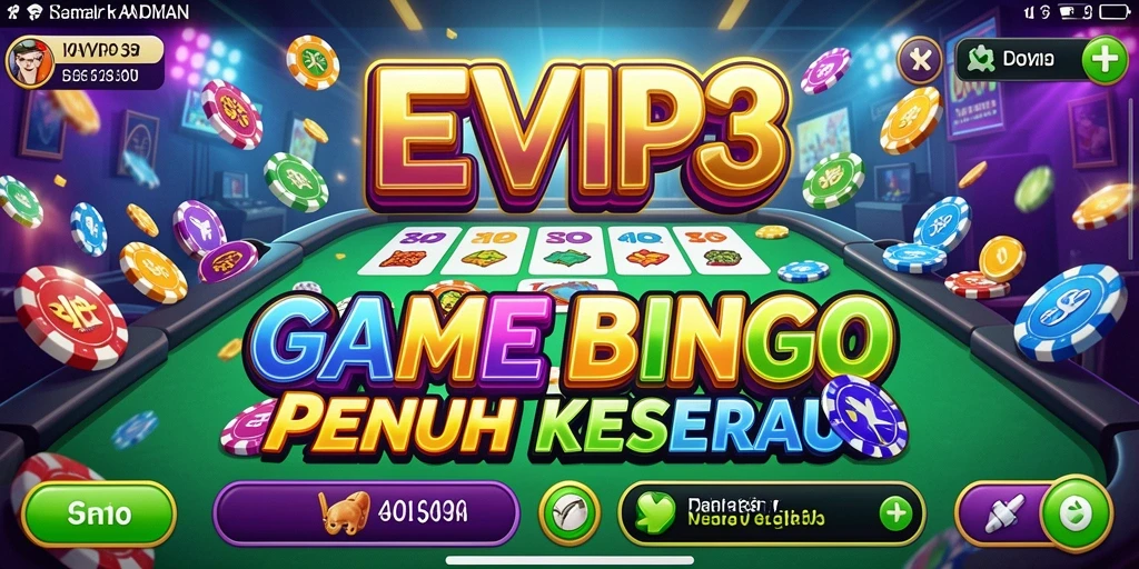 Tampilan menarik dari gameplay Bingo di EVIP3.