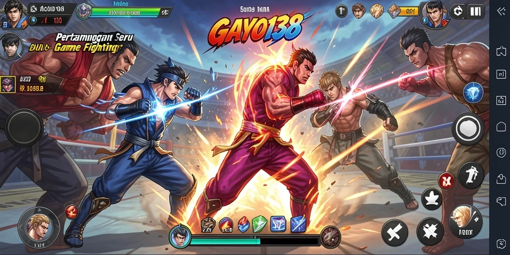 Tampilan gameplay GAYO138 saat karakter bertarung sengit.