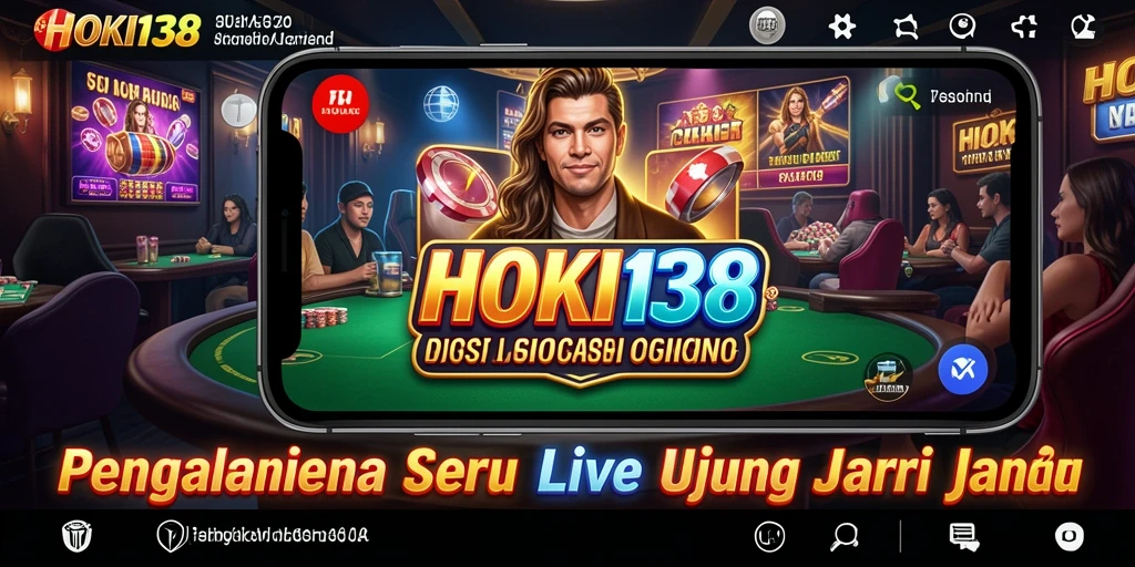 Tampilan gameplay HOKI138 dengan dealer profesional dan meja kasino langsung.
