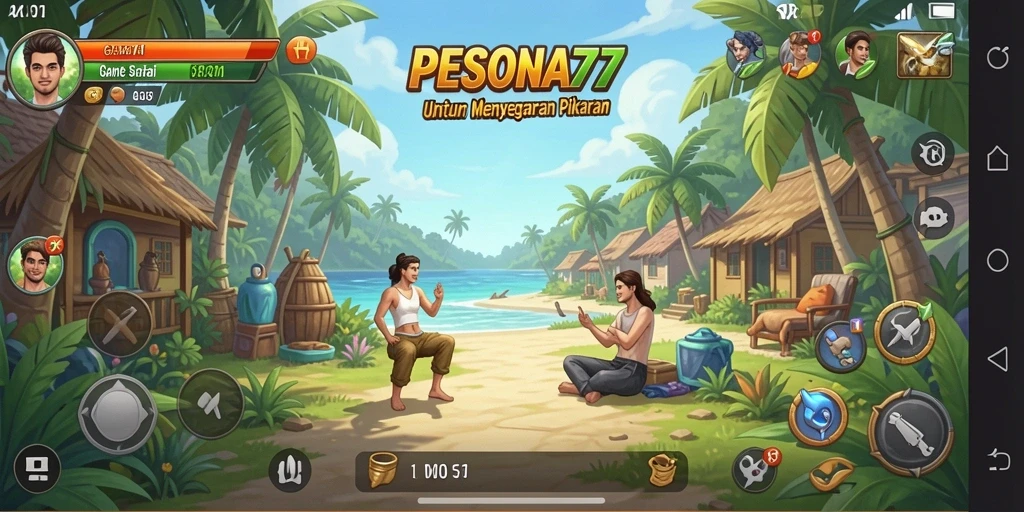 Tampilan layar bermain PESONA77 yang seru dan penuh warna.